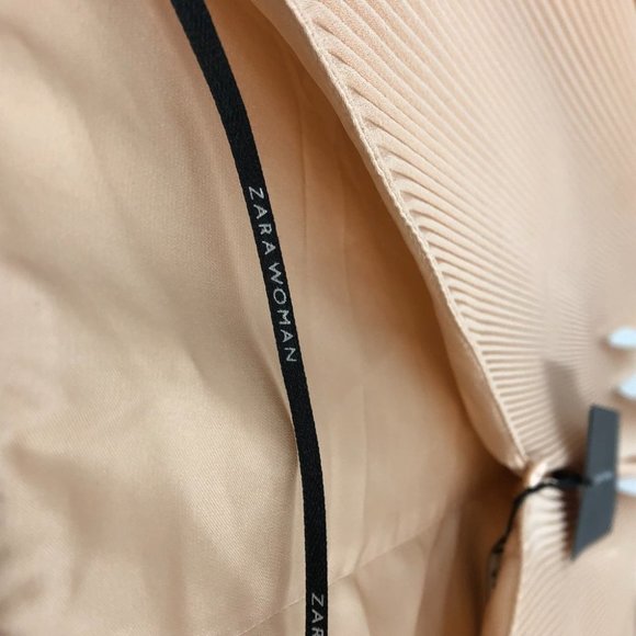 NWT Zara peach pleated parachute sheer sleeve Romper size small - Picture 14 of 15